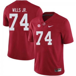 NCAA Men's Alabama Crimson Tide #74 Jedrick Wills Jr. Stitched College 2019 Nike Authentic Crimson Football Jersey PT17L18VE